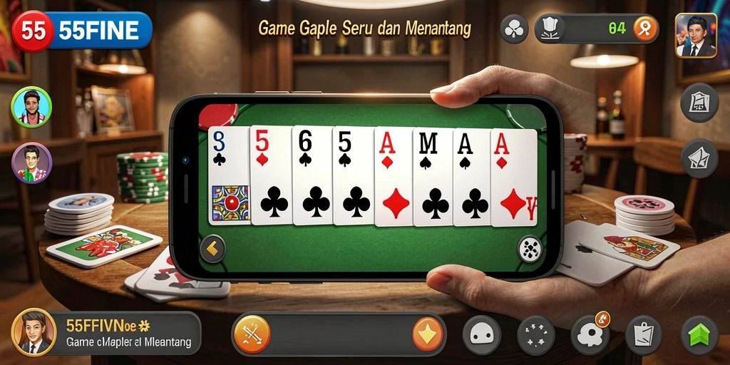 Screenshot gameplay Gaple yang menarik dalam 55FIVE.