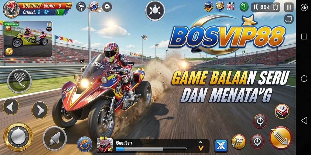 Gameplay balapan mendebarkan di BOSVIP88 dengan mobil dan trek yang beragam.
