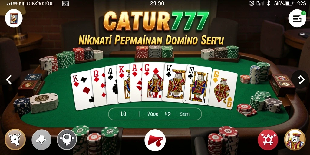Tampilan gameplay seru di CATUR777 yang menampilkan domino.