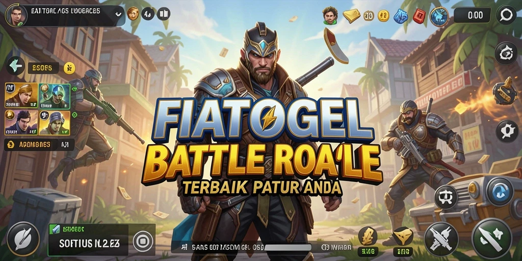 Screenshot gameplay FIATOGEL dengan pertarungan Battle Royale yang intens.
