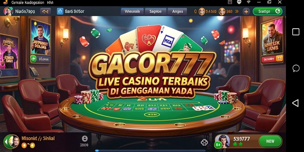 Tampilan utama GACOR777 yang menampilkan permainan Live Casino langsung.