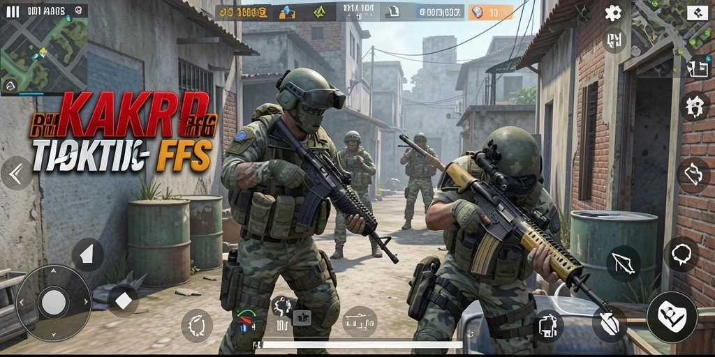 Screenshot gameplay KAKRP menunjukkan aksi menegangkan dalam pertempuran FPS.
