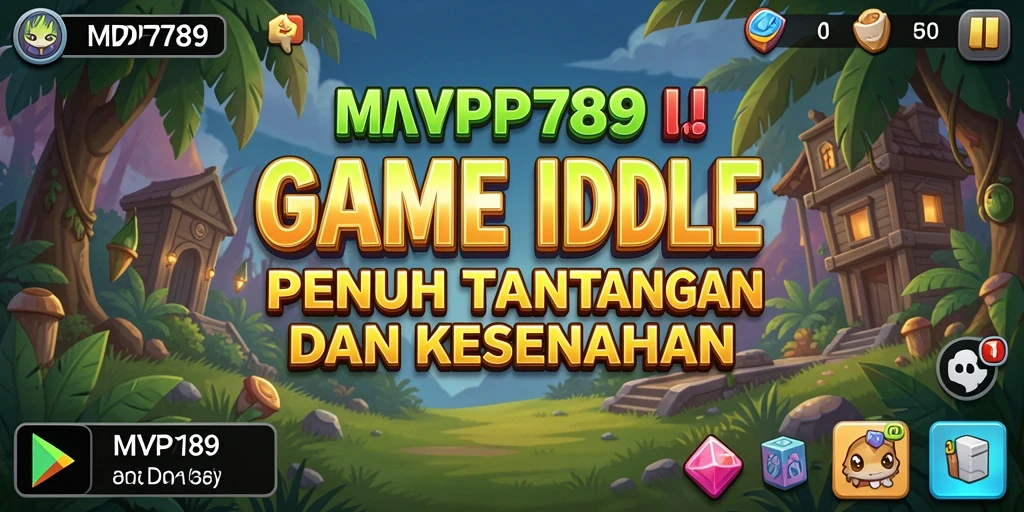 Screenshot MVP789 menunjukkan karakter sedang mengumpulkan sumber daya dalam gameplay Idle.