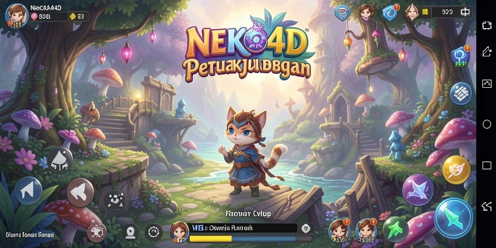 Tampak depan gameplay <strong>NEKO4D</strong> yang menampilkan petualangan di dunia fantastis.