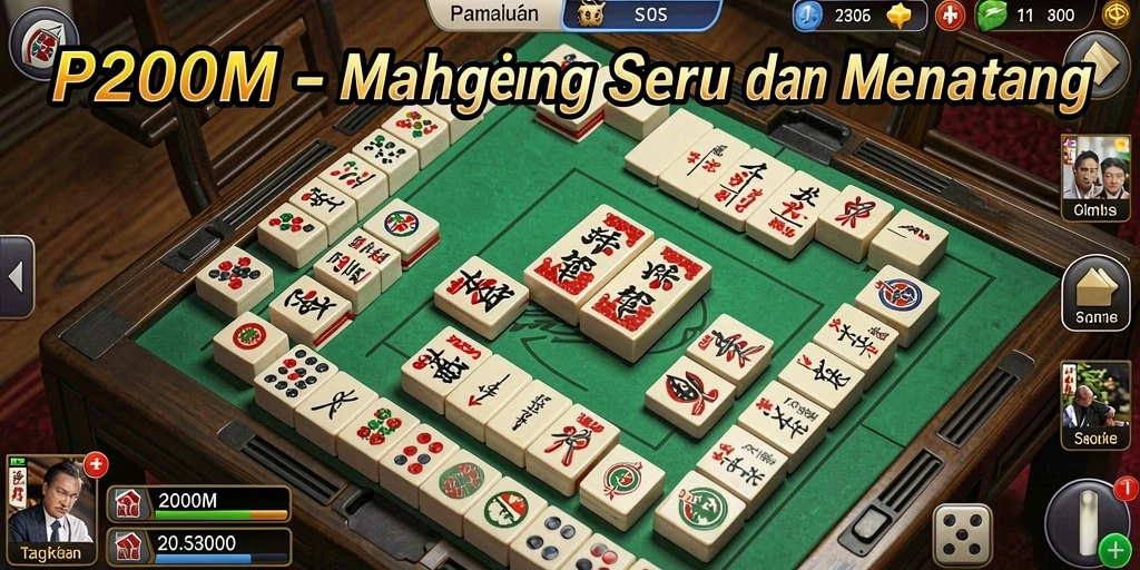 Screenshot utama P200M menampilkan gameplay Mahjong yang menarik.
