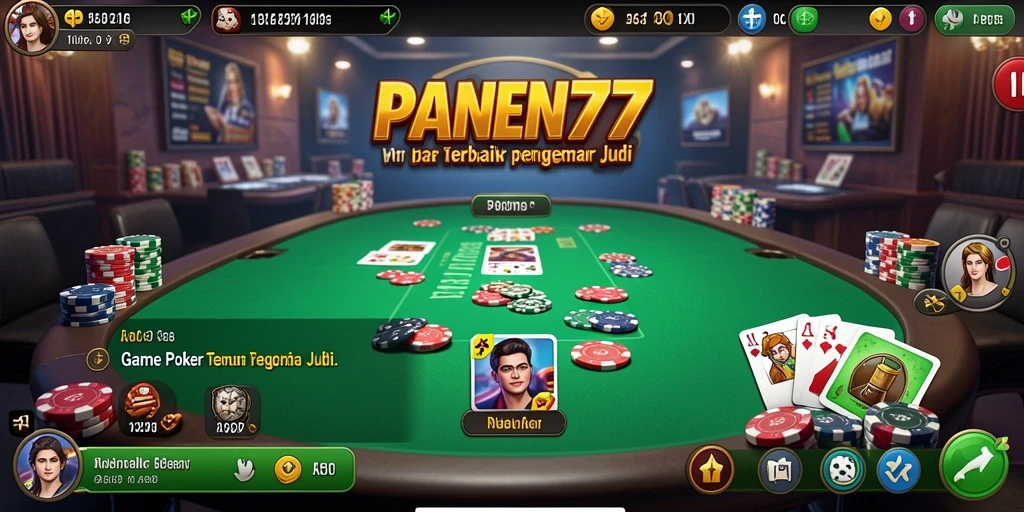 Tangkapan layar permainan Poker yang mendebarkan di PANEN77.
