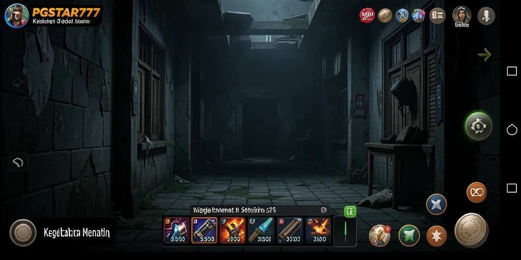 Screenshot gameplay PGSTAR777 dengan nuansa horor mencekam.