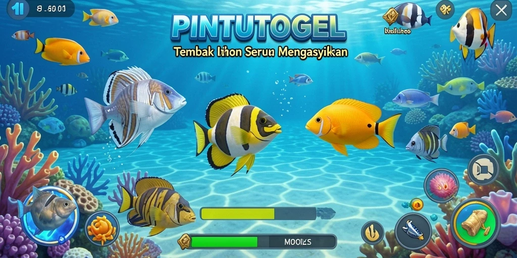 Screenshot tampilan seru gameplay Tembak Ikan PINTUTOGEL.