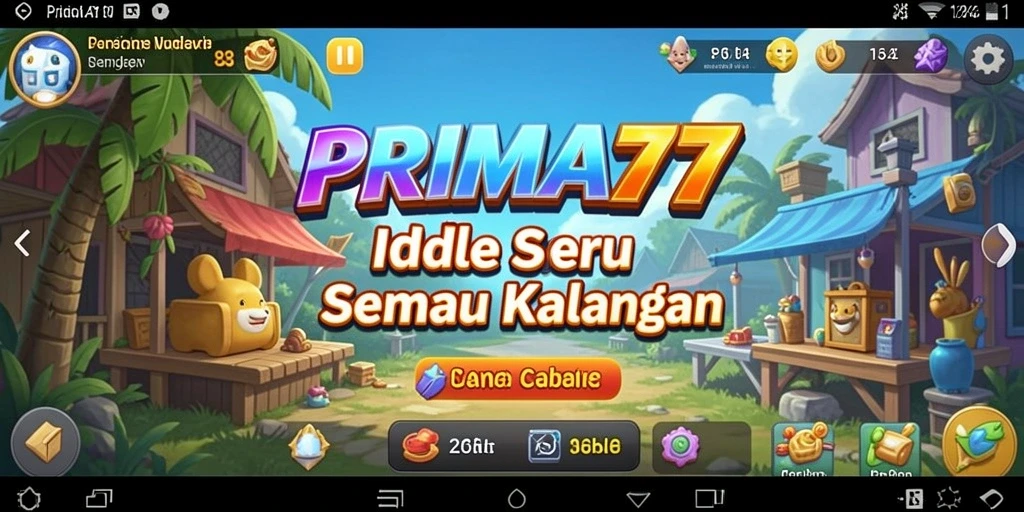 Screenshot gameplay PRIMA77 menunjukkan suasana permainan Idle yang seru.