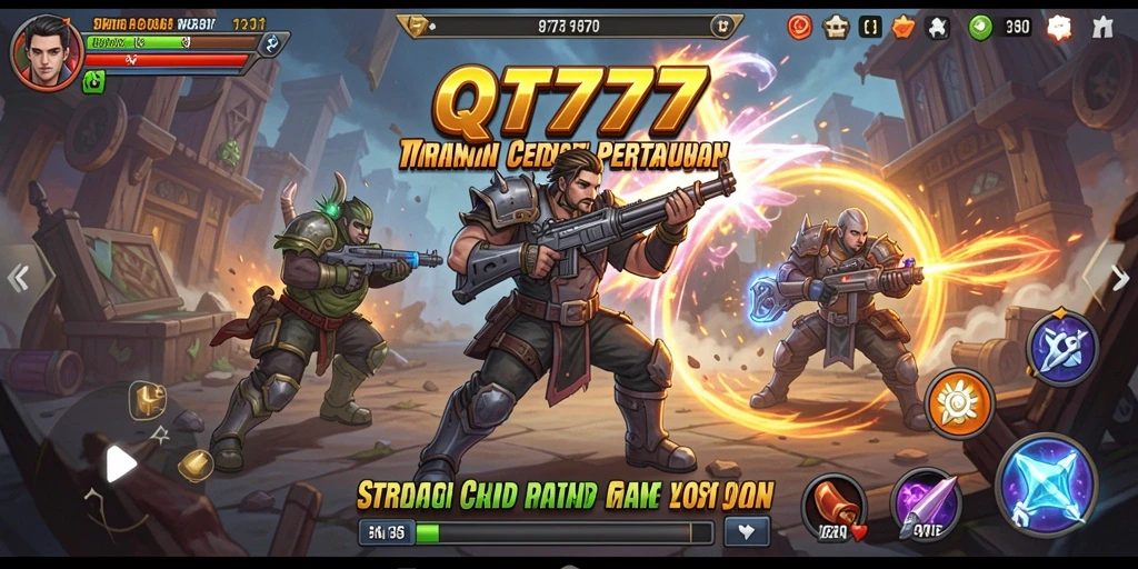 Tampilan gameplay QT777 dengan pertarungan strategi yang mendebarkan.