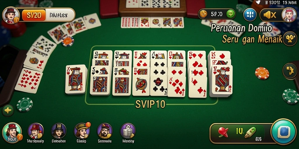 Screenshot utama SVIP10 menampilkan gameplay Domino yang menarik dan interaktif.
