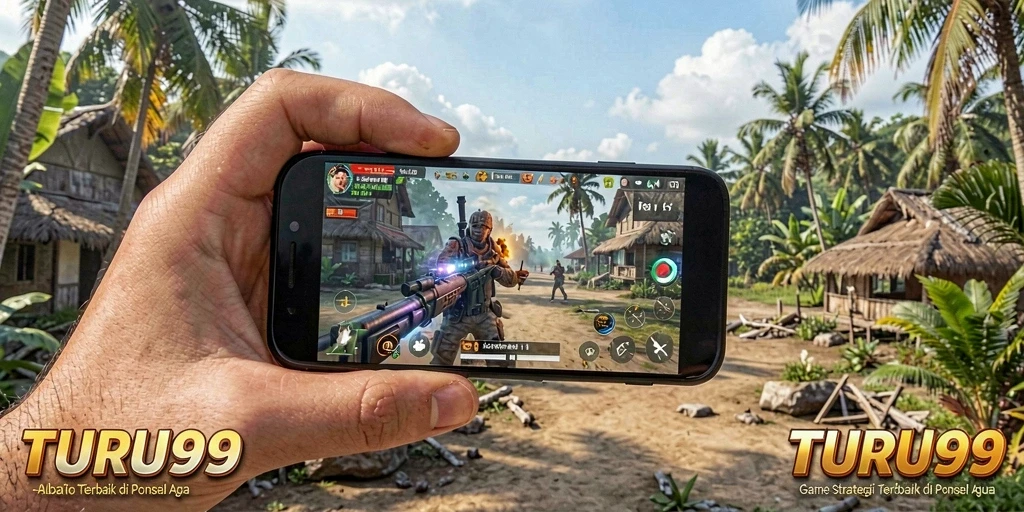 Screenshot gameplay TURU99 menampilkan aksi strategi seru dan pembangunan kerajaan.