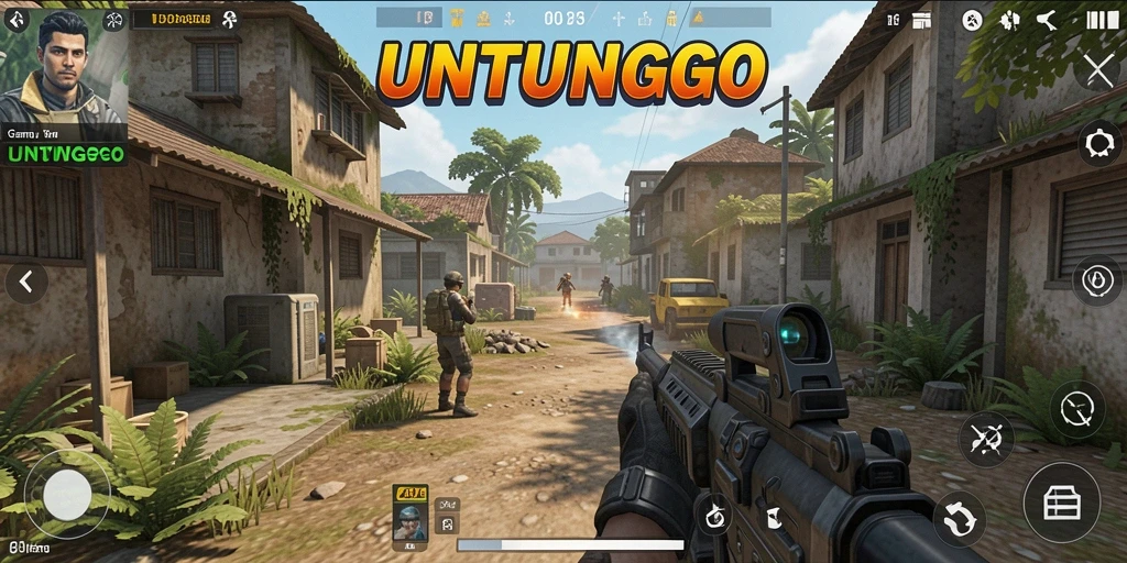 Tampilan gameplay UNTUNGGO yang menegangkan dan seru.